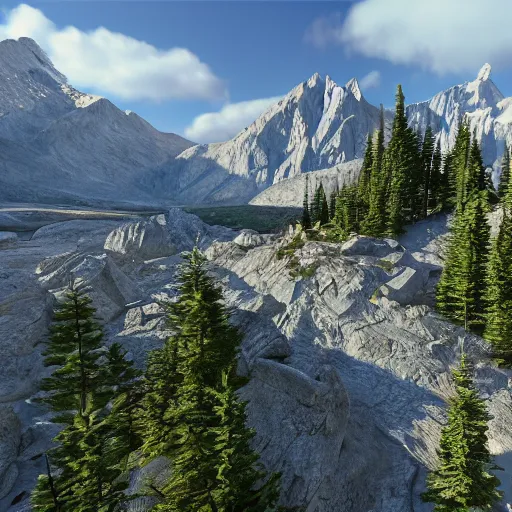 Image similar to rocky mountains, detailed, unreal engine 5