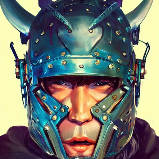 Image similar to cyberpunk viking helmet mask warrior goddess robot ninja fantasy, art gta 5 cover, official fanart behance hd artstation by jesper ejsing, by rhads, makoto shinkai and lois van baarle, ilya kuvshinov, ossdraws