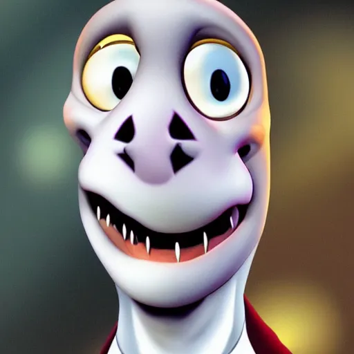 Prompt: Mort from Madagascar lord Voldemort fusion