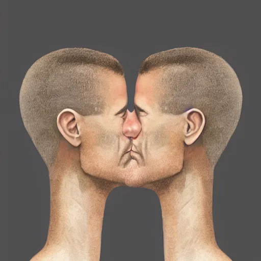 Prompt: two heads grow on the neck