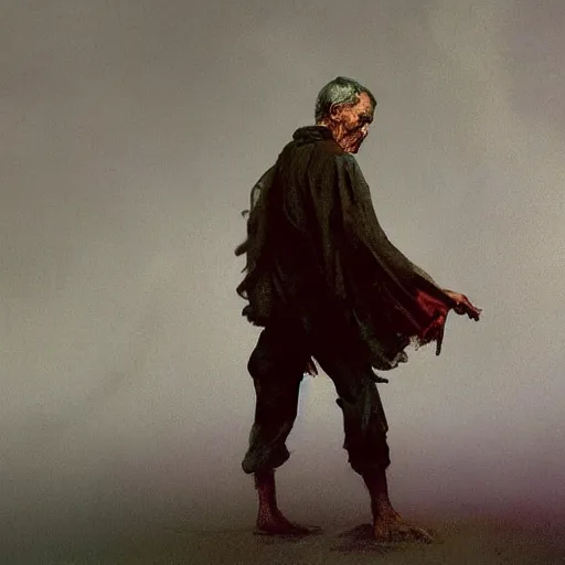 Prompt: a highly detailed epic cinematic concept art CG render digital painting artwork costume design: Henry Fonda as a 1950s tired disillusioned poet, barefoot, cigarette in mouth. volumetric lighting. By Greg Rutkowski, in the style of Francis Bacon and Syd Mead and Norman Rockwell and Beksinski, open ceiling, highly detailed, painted by Francis Bacon and Edward Hopper, painted by James Gilleard, surrealism, airbrush, Ilya Kuvshinov, WLOP, Stanley Artgerm, very coherent, triadic color scheme, realistic facial expression, art by Takato Yamamoto and James Jean