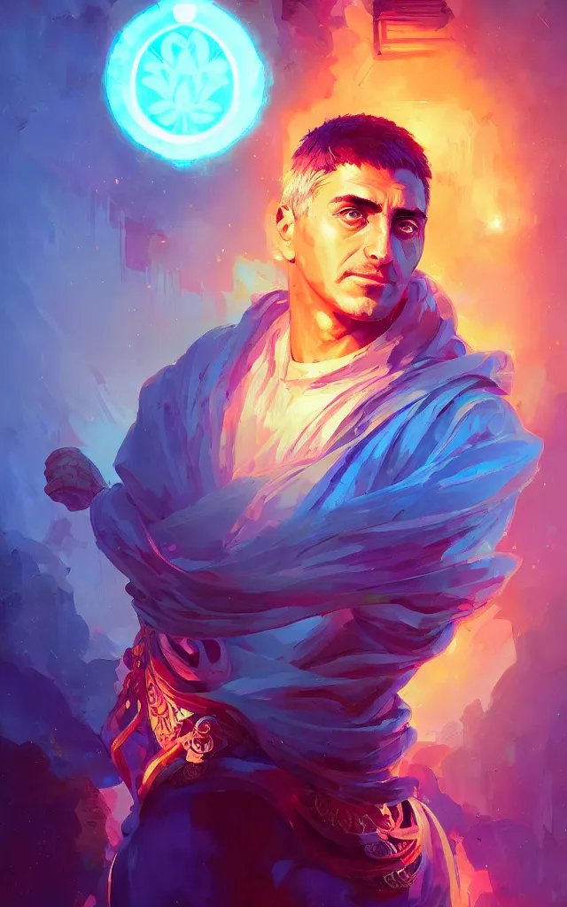 Image similar to portrait of roman emperor constantine digital painting bioluminance alena aenami artworks in 4 k design by lois van baarle by sung choi by john kirby artgerm and greg rutkowski and magali villeneuve