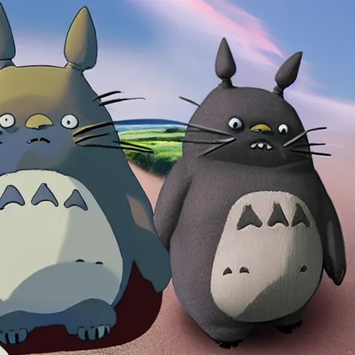 Image similar to ultra fat cursed real life totoro skydiving