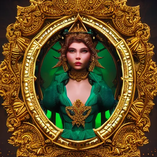 Image similar to portrait of wonderful princess of emerald with fair skin, glowing, ornate and intricate, jaw dropping, dynamic lighting, intricate and detailed, 4 k octane render