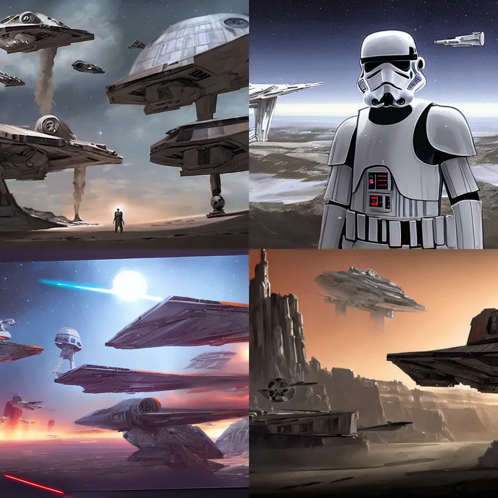 Prompt: Star Wars, VR set concept art