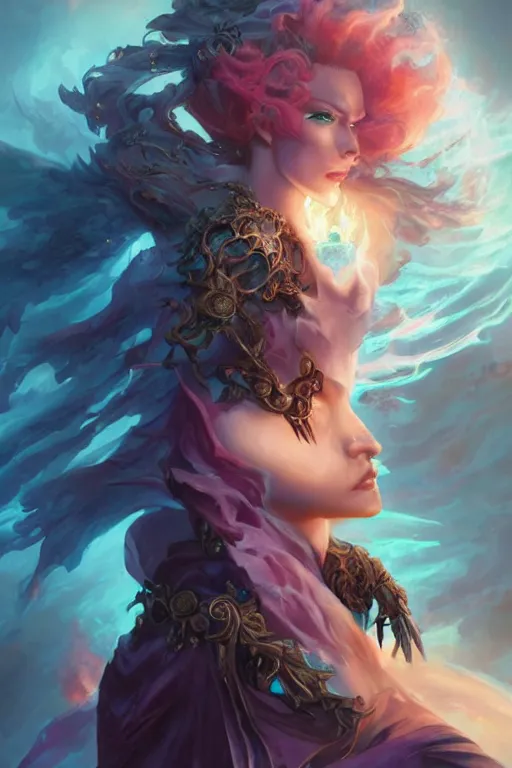 Image similar to beautiful girl necromancer in organic flaming velvet, wizard of the coast casting magic spell, angel, magic storm and thunder clouds, fantasy, magic the gathering, hyper detailed, 3 d render, hyper realistic detailed portrait, peter mohrbacher