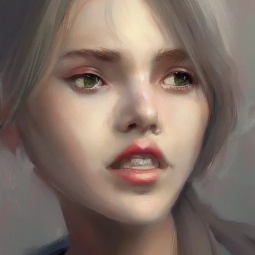 Image similar to a portrait by Apofiss, ArtStation