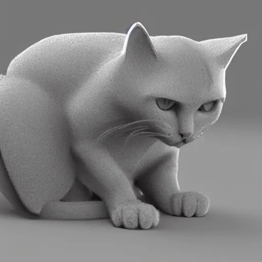 Image similar to poorly 3 d rendered cat
