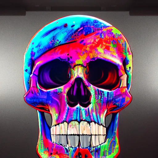 Prompt: graffiti skull, 8k, vivid colors, highly detailed, artstation