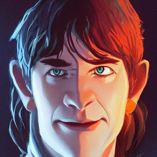 Image similar to face icon stylized minimalist the lord of the rings : the fellowship of the ring 2 0 0 1, loftis, cory behance hd by jesper ejsing, by rhads, makoto shinkai and lois van baarle, ilya kuvshinov, rossdraws global illumination