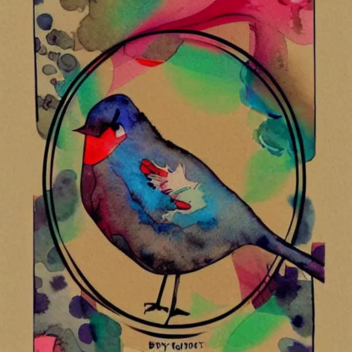 Image similar to bird, abstract, vintage, artistic, sharp focus, masterpiece, watercolor, illustrated by bryen frost, art in the style of joshy sly