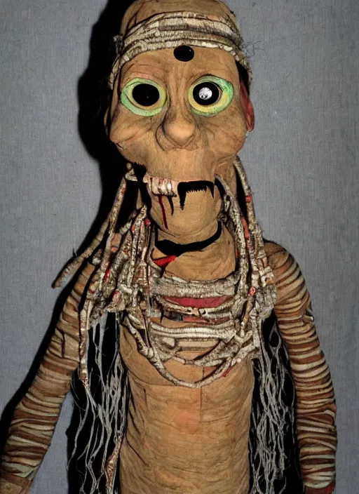 Prompt: creepy mummy shaman by mothmeister