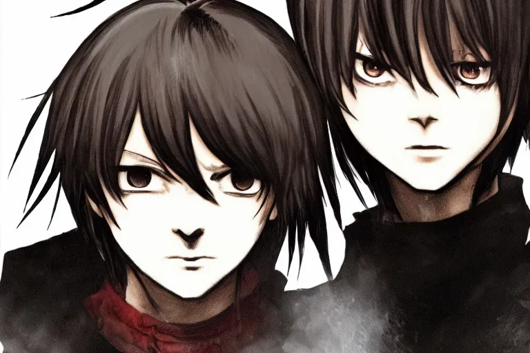 Image similar to l · lawliet, hunchback, death note, headshot