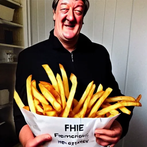 Image similar to [ french fries ] as ( stephen fry ) hybrid intercross mix