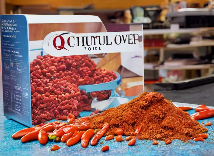 Image similar to qvc tv show product showcase pile of nasty chili spilled on the floor, chunky sloppy fat men no shirts slipping in chili on the floor, wet, studio, 3 payments of $ 2 4 limited time offer, call now, extremely detailed, portraits, 4 k, hd