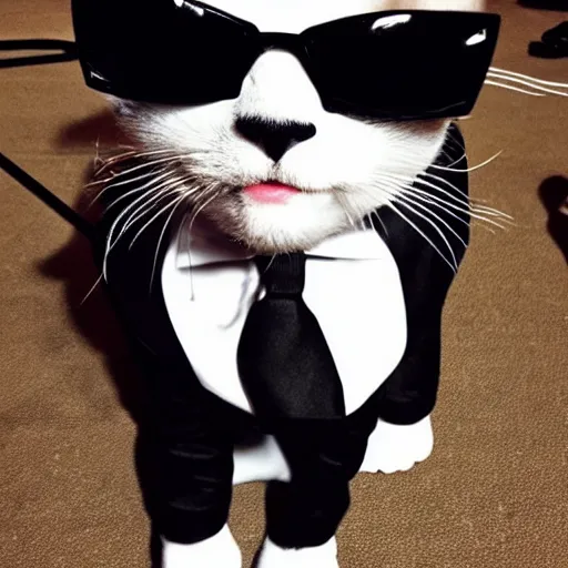 Prompt: tuxedo cat with sunglasses