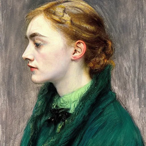 Image similar to a true-to-life portrait of Saoirse Ronan painted by John Everett Millais