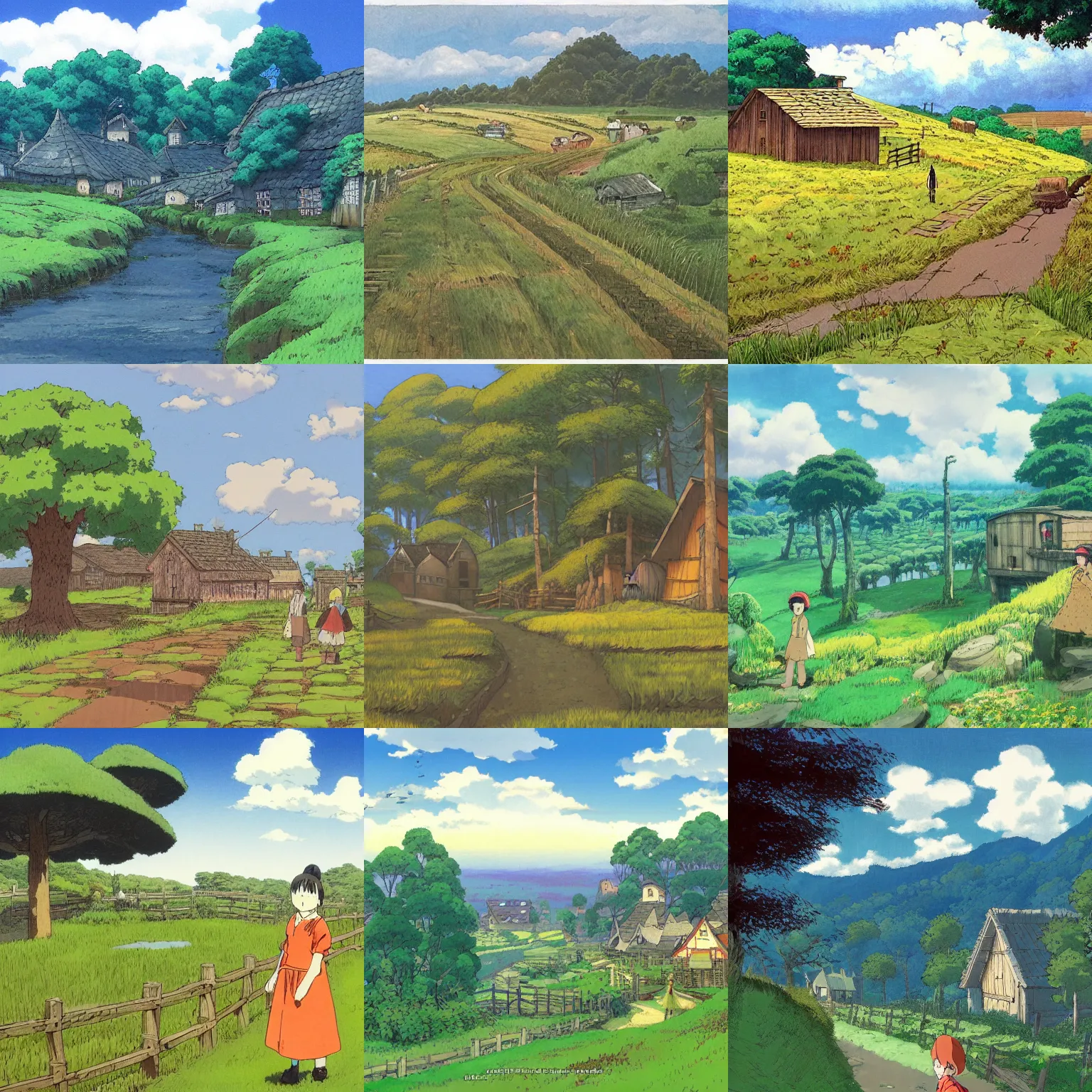 Prompt: Countryside, by Hayao Miyazaki