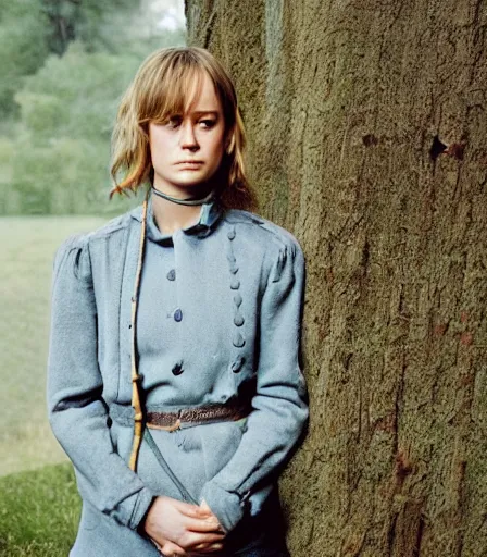 Prompt: a high quality, high detail, portrait photography of brie larson by andrew wyeth and kyle thompson