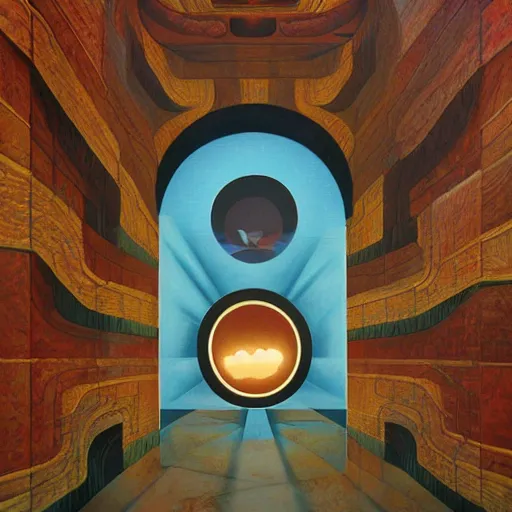 Image similar to a portal to another dimension by jeffrey smith, oil on canvas