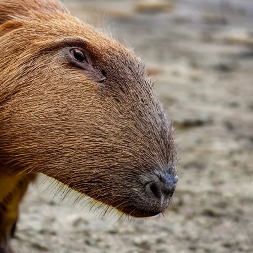 Image similar to Dinosaur as capybara