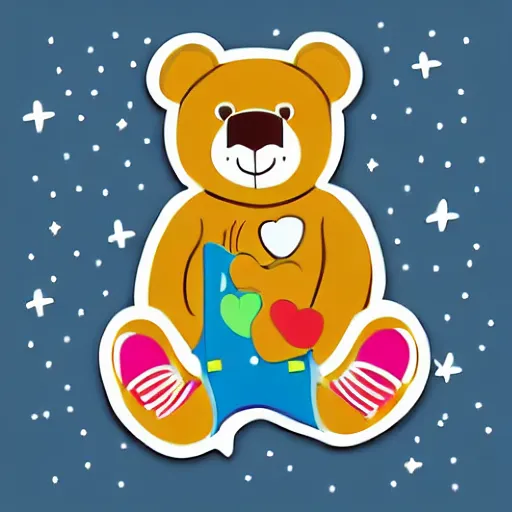 Image similar to Skater teddy bear, sticker, highly detailed, colorful, illustration, drama, smooth and clean vector curves, no jagged lines, vector art, smooth