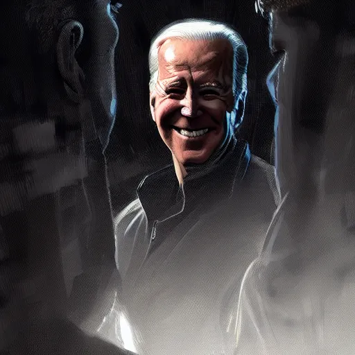 Image similar to joe biden smiling while behind him the world is burning, dramatic lighting, cinematic, establishing shot, extremly high detail, photorealistic, cinematic lighting, artstation, style by James Gurney