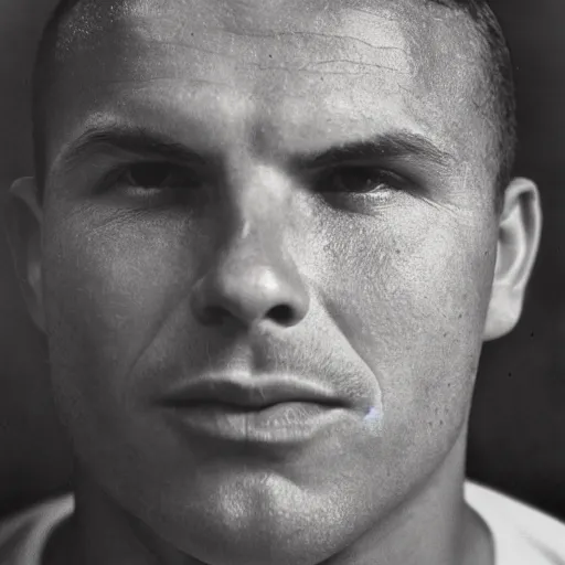 Prompt: real ronaldo by yousuf karsh, head and shoulders, faint smile