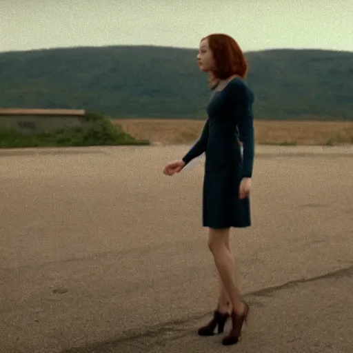 Image similar to movie still of a the girl from other earth, cinematic composition, cinematic light, by edgar wright and david lynch