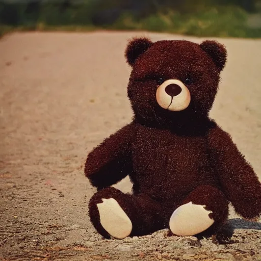 Prompt: photograph of a teddybear the size of a raisin.