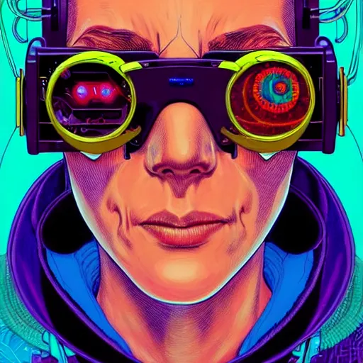 Image similar to portrait painting of a cyberpunk scientist, sharp focus, award - winning, trending on artstation, masterpiece, highly detailed, intricate. art by josan gonzales and moebius and deathburger