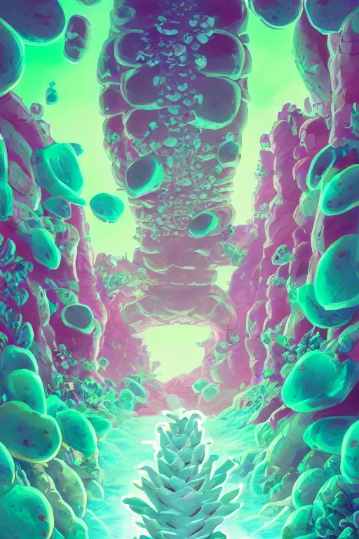 Image similar to roots cactus sushi cristal smurf ghost creature animal sushi cristal very big eye roots cactus elemental flush of force nature micro world fluo fishscale, behance hd by jesper ejsing, by rhads, makoto shinkai and lois van baarle, ilya kuvshinov, rossdraws radiating a glowing aura global illumination ray tracing hdr