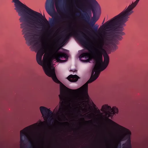 Prompt: a portrait of a beautiful goth, art by lois van baarle and loish and ross tran and rossdraws and sam yang and samdoesarts, digital art, highly detailed, intricate, sharp focus, Trending on Artstation HQ, deviantart, unreal engine 5, 4K UHD image
