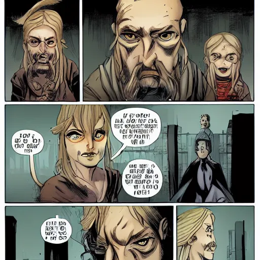 Image similar to portrait of an angry man with an owl face, criminal underground, tight shot, highly coherent, saga comic, graphic novel fiona staples