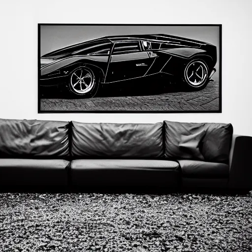 Prompt: a portrait of a Lamborghini, made by Andy Warhol, two tone, very high contrast, only black and white, simplistic, extremely high contrast, two tone, notan art, by Andy Warhol, minimalistic,