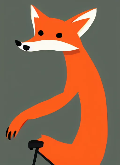 Image similar to an anthropomorphic male fox on a segway in a park, furry art, digital art, soft lighting