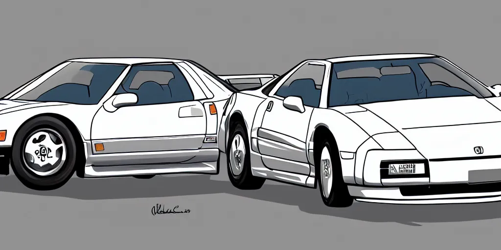 Image similar to acura nsx 1991, Stephen Bliss, gta style, highly detailed, vector style art