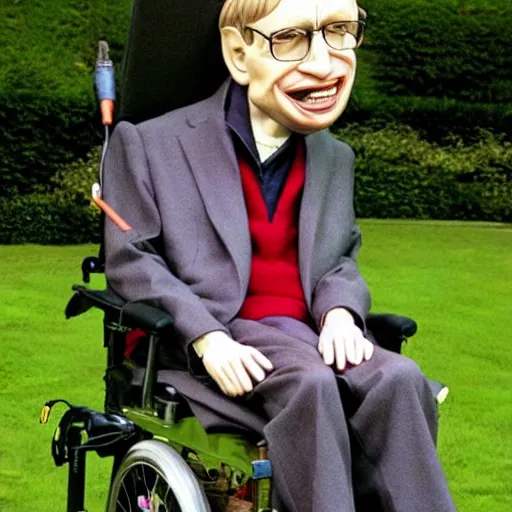 Prompt: Stephen Hawking as a garden gnome, a garden gnome resembling Stephen Hawking