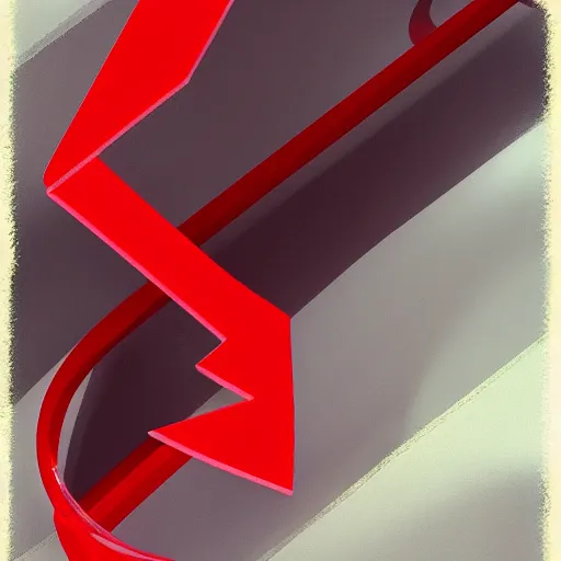 Image similar to curved red arrow, trending on artstation,