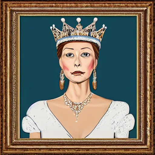 Prompt: Queen portrait 👸👑 style tatiana fonti