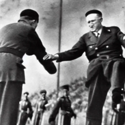 Image similar to biden kicking hitler 1 9 4 5 photo 4 k