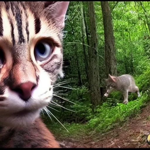 Image similar to elon musk catgirl, real unedited trailcam footage