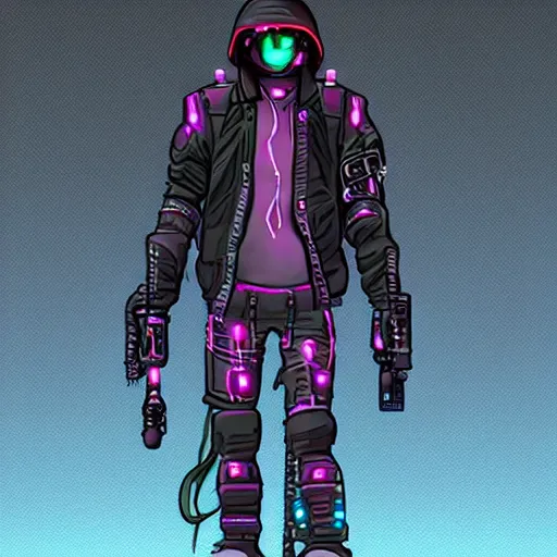 Image similar to cyberpunk character full body