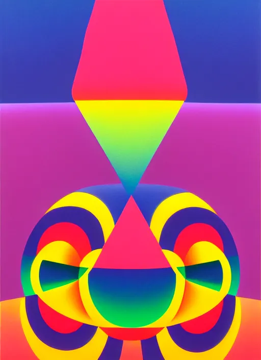 Image similar to inflated geometric shapes by shusei nagaoka, kaws, david rudnick, pastell colours, airbrush on canvas, cell shaded, 8 k