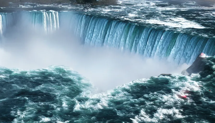 Prompt: Niagara Falls but water replaced by blood, hyperdetailed, artstation, cgsociety, 8k