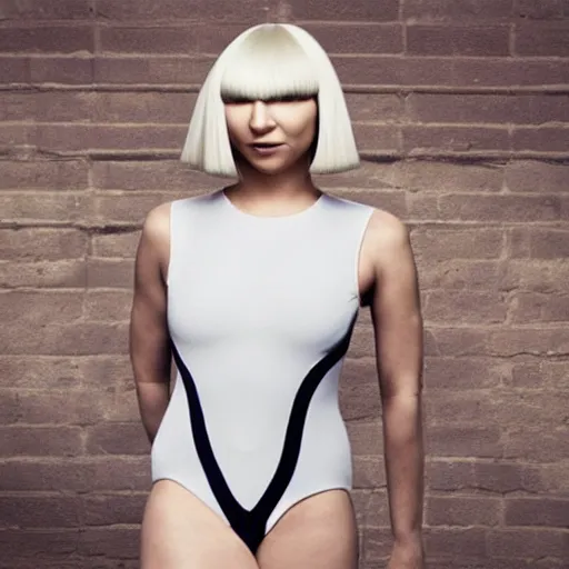 Image similar to sia Furler full body photo shoot in leotard