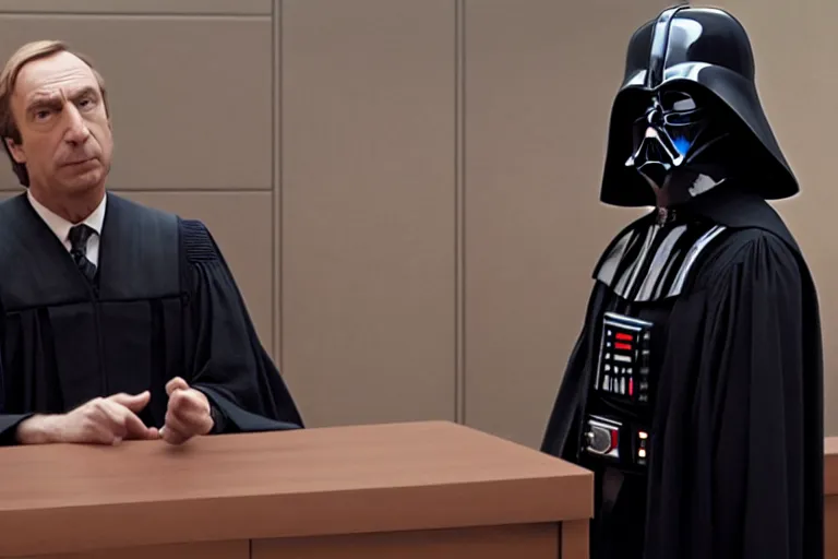 Image similar to darth vader in court being defended by saul goodman, better call saul, court images, 1 0 8 0 p, court archive images