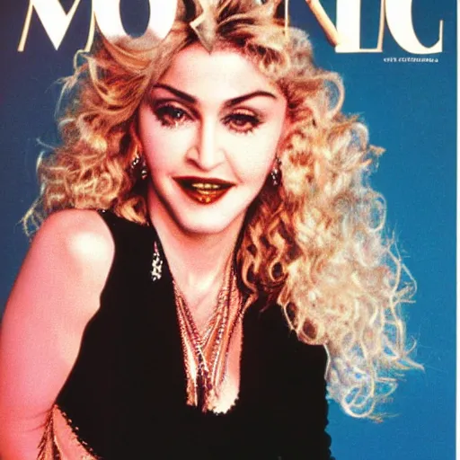 Prompt: madonna 1 9 8 5 material girl illustration tv guide madonna 1 9 8 5 material gworl madonna art