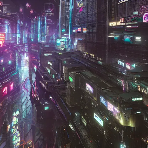 Image similar to A gigantic, sprawling cyberpunk megacity, Tokyo, night, unreal engine, octane render, ray tracing, realistic, highly detailed, cinematic, hyper realism, high detail, synthwave, concept art, award winning