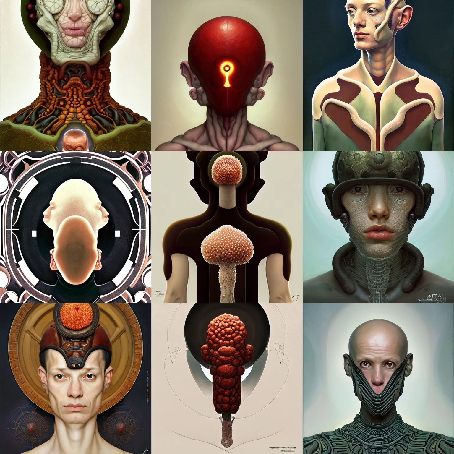 Prompt: symmetry!! rpg! portrait of a surreal fungus soldier on white background, intricate, highly detailed, digital painting, artstation, concept art, smooth, sharp focus, illustration, art by norman rockwell emiliano ponzi andrey remnev yoann lossel john currin aaron jasinski ivan albright hsiao - ron cheng, 8 k